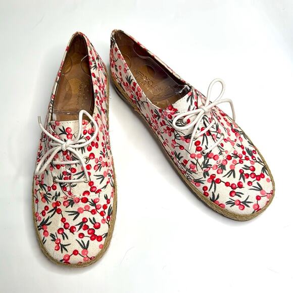 Aerosoles Womens Summer Sol Boat Shoe in Cherry Fruit Print Sneakers S-341 Sz 10 - Picture 2 of 10